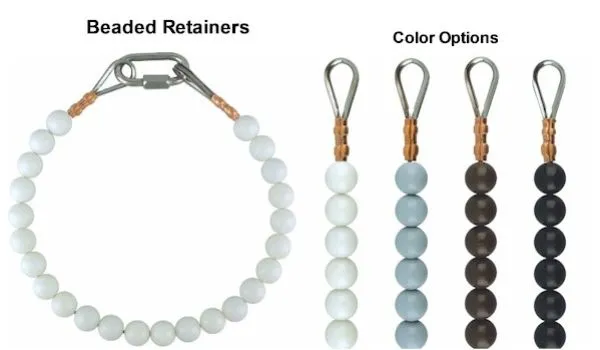 57 inch White Beaded Retainer